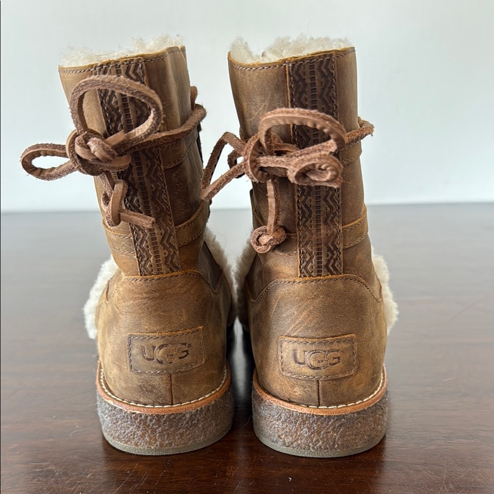 UGG Brown Shearling-Lined Boots - Picture 3 of 9